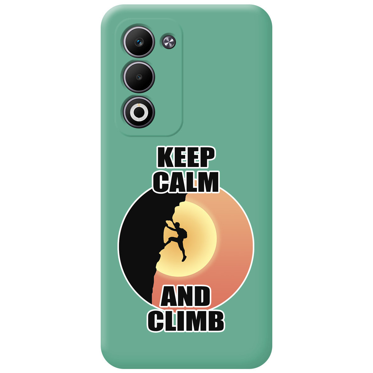 Funda Silicona Líquida Verde para Oppo A5m / A5 4G / 5G diseño Hombre Escalada Dibujos