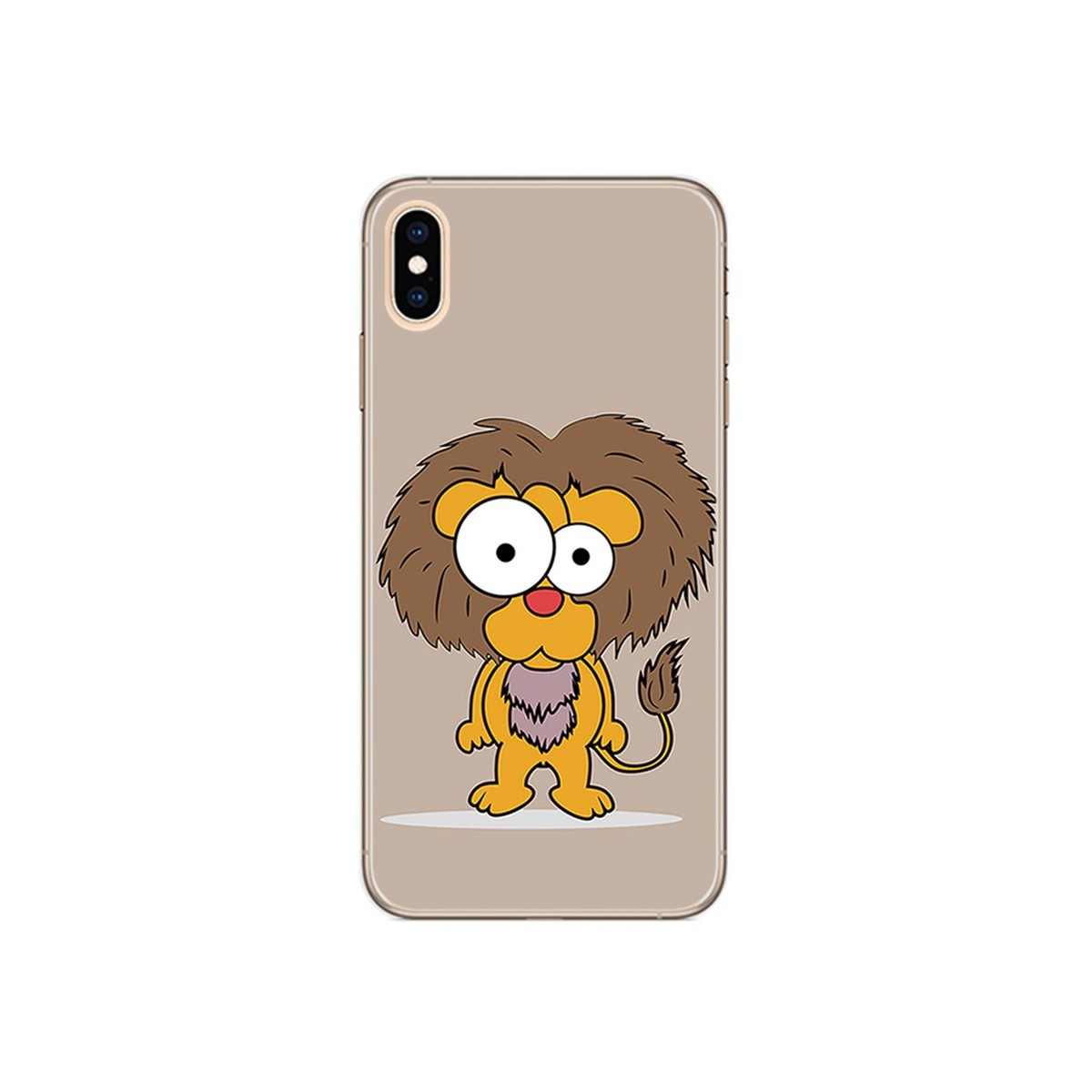 Funda Gel Tpu para Iphone XS Max Diseño Leon Dibujos