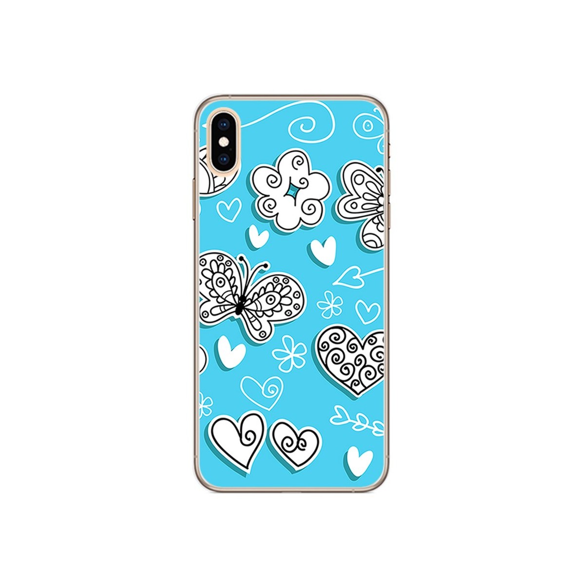 Funda Gel Tpu para Iphone XS Max Diseño Mariposas Dibujos