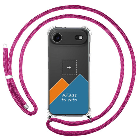 Personaliza tu Funda Colgante Transparente para Iphone 17 Air (6.5) con Cordon Rosa Fucsia Dibujo Personalizada