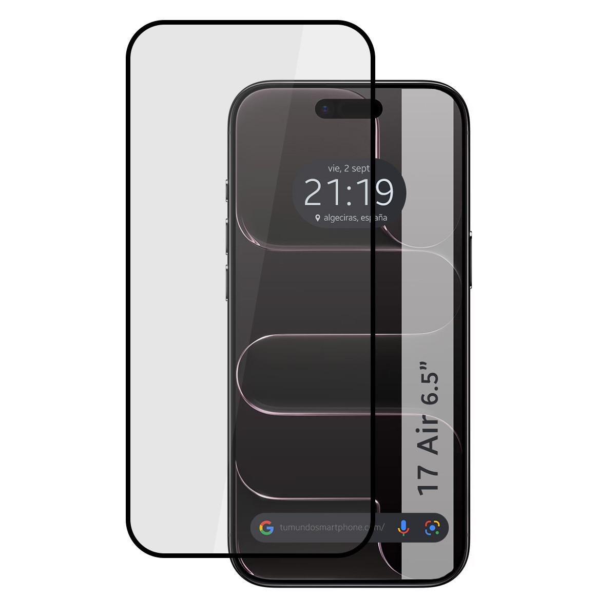 Protector Cristal Templado Completo 5D Full Glue Negro para Iphone 17 Air (6.5) Vidrio