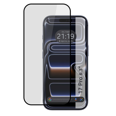 Protector Cristal Templado Completo 5D Full Glue Negro para Iphone 17 Pro (6.3) Vidrio
