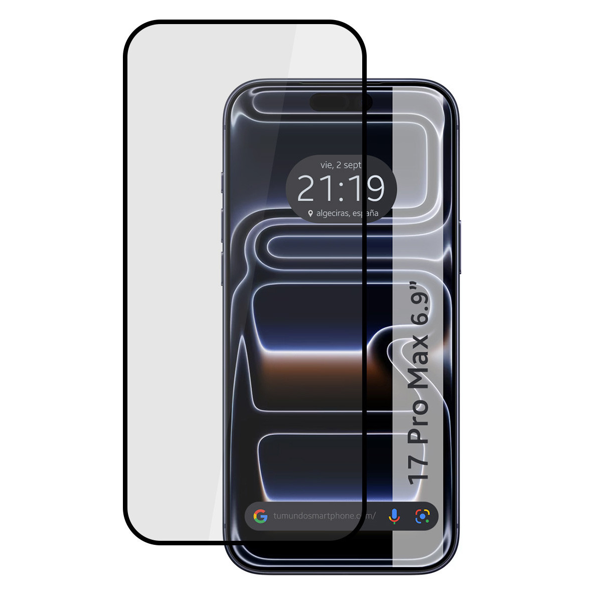 Protector Cristal Templado Completo 5D Full Glue Negro para Iphone 17 Pro Max (6.9) Vidrio