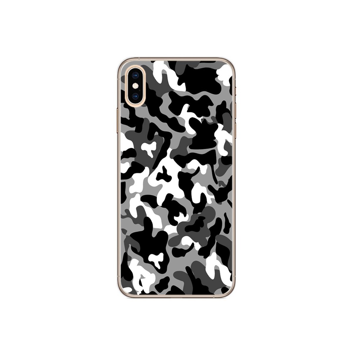 Funda Gel Tpu para Iphone XS Max Diseño Snow Camuflaje Dibujos