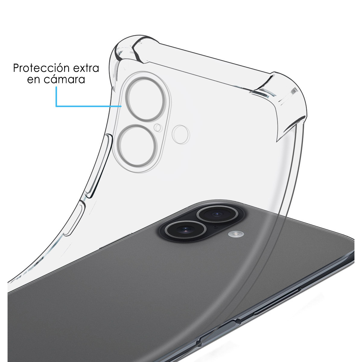 Funda Silicona Antigolpes Transparente para Iphone 17 (6.3)