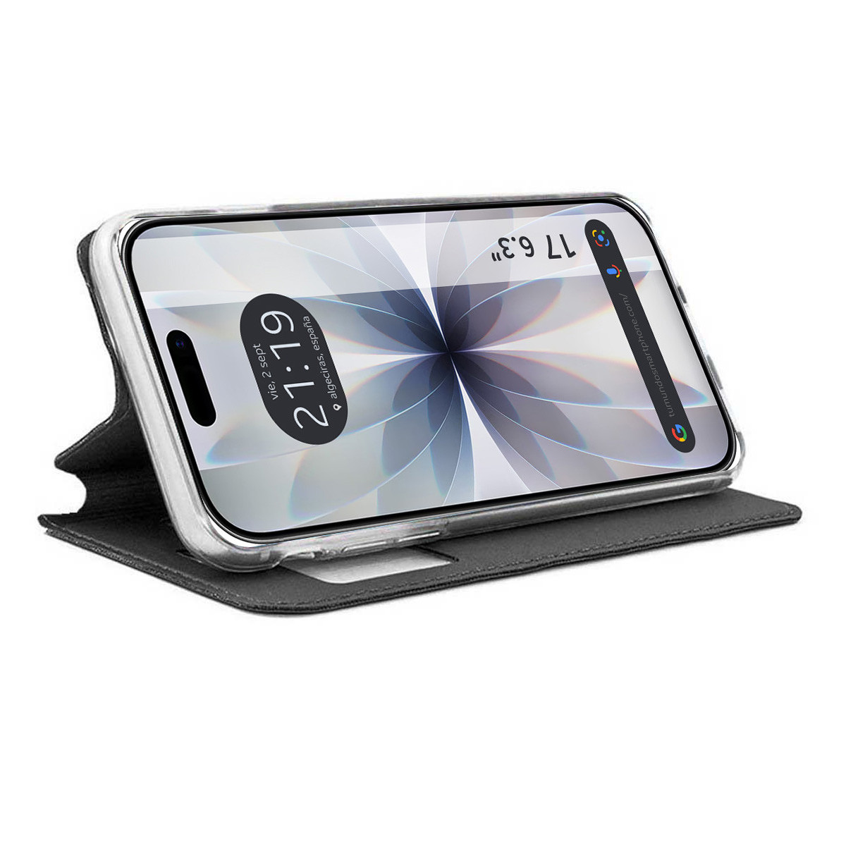 Funda Libro Soporte con Ventana para Iphone 17 (6.3) color Negra