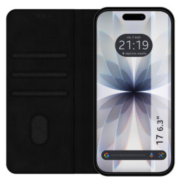 Funda Libro de Polipiel con tarjetero para Iphone 17 (6.3) color Negra 2