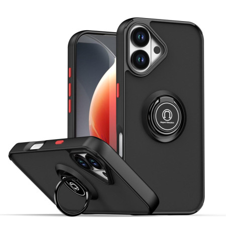 Funda Mate con Borde Negro y Anillo Giratorio 360 para Iphone 17 (6.3)