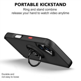 Funda Mate con Borde Negro y Anillo Giratorio 360 para Iphone 17 (6.3) 2