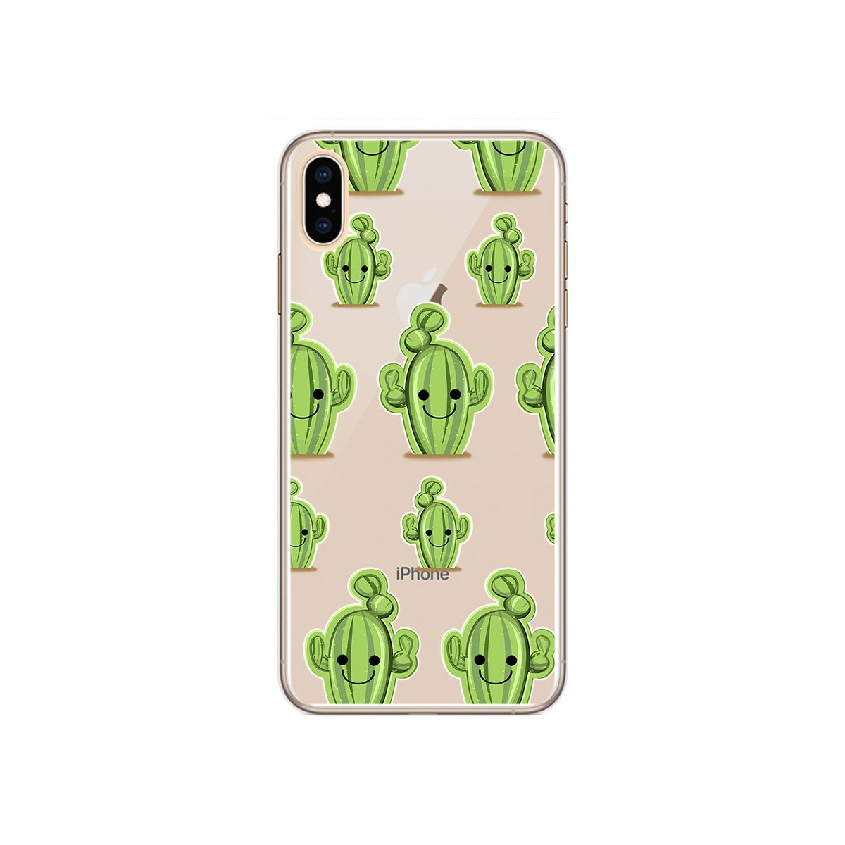 Funda Gel Transparente para Iphone XS Max Diseño Cactus Dibujos