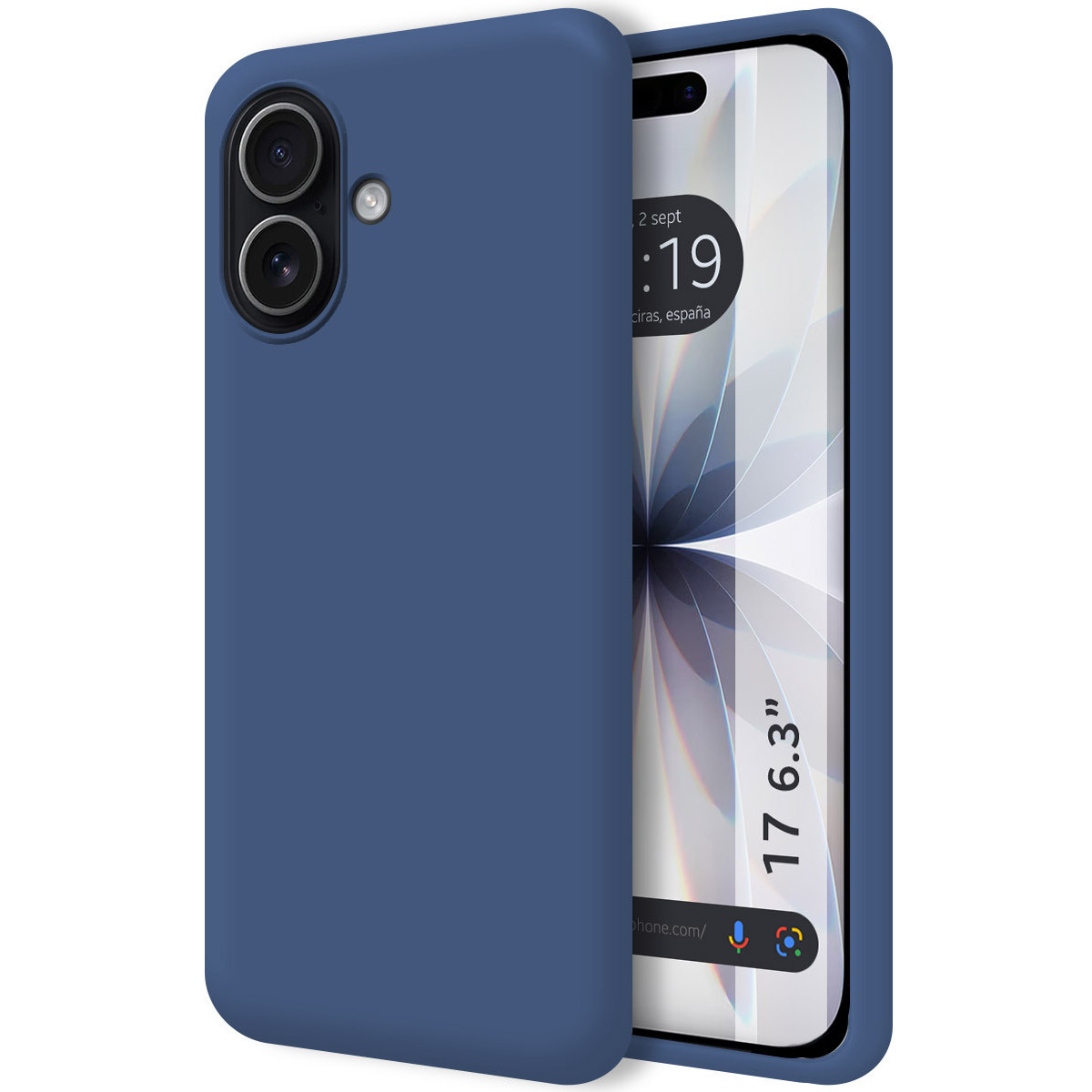 Funda Silicona Líquida Ultra Suave para Iphone 17 (6.3) color Azul