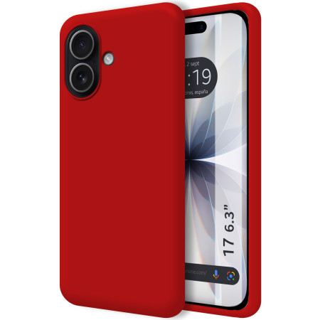 Funda Silicona Líquida Ultra Suave para Iphone 17 (6.3) color Roja