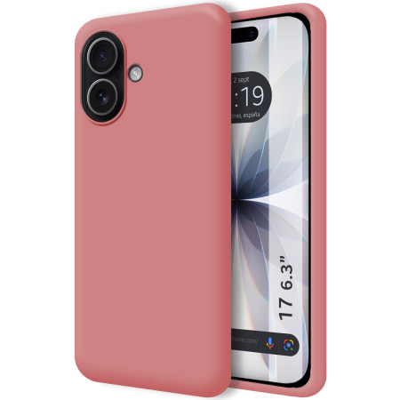 Funda Silicona Líquida Ultra Suave para Iphone 17 (6.3) color Rosa