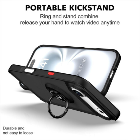Funda Mate con Borde Negro y Anillo Giratorio 360 para Iphone 17 Air (6.5)