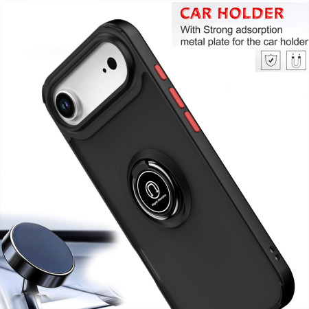 Funda Mate con Borde Negro y Anillo Giratorio 360 para Iphone 17 Air (6.5)