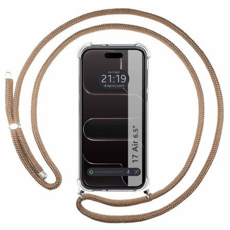 Funda Colgante Transparente para Iphone 17 Air (6.5) con Cordon Camel