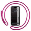 Funda Colgante Transparente para Iphone 17 Air (6.5) con Cordon Rosa Fucsia