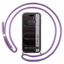 Funda Colgante Transparente para Iphone 17 Air (6.5) con Cordon Morado