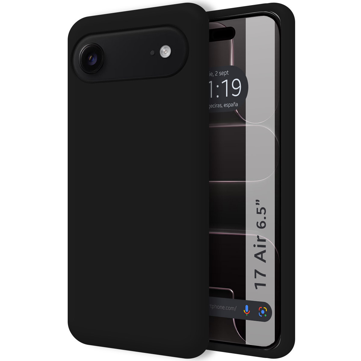 Funda Silicona Líquida Ultra Suave para Iphone 17 Air (6.5) color Negra