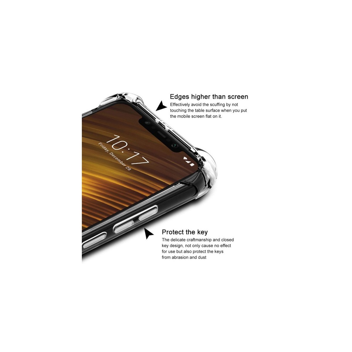 Funda Gel Tpu Anti-Shock Transparente para Xiaomi Pocophone F1