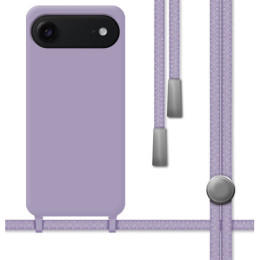 Funda Silicona Líquida con Cordón para Iphone 17 Air (6.5) color Morada