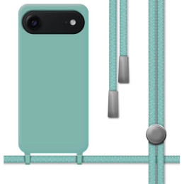 Funda Silicona Líquida con Cordón para Iphone 17 Air (6.5) color Verde