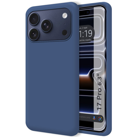 Funda Silicona Líquida Ultra Suave para Iphone 17 Pro (6.3) color Azul