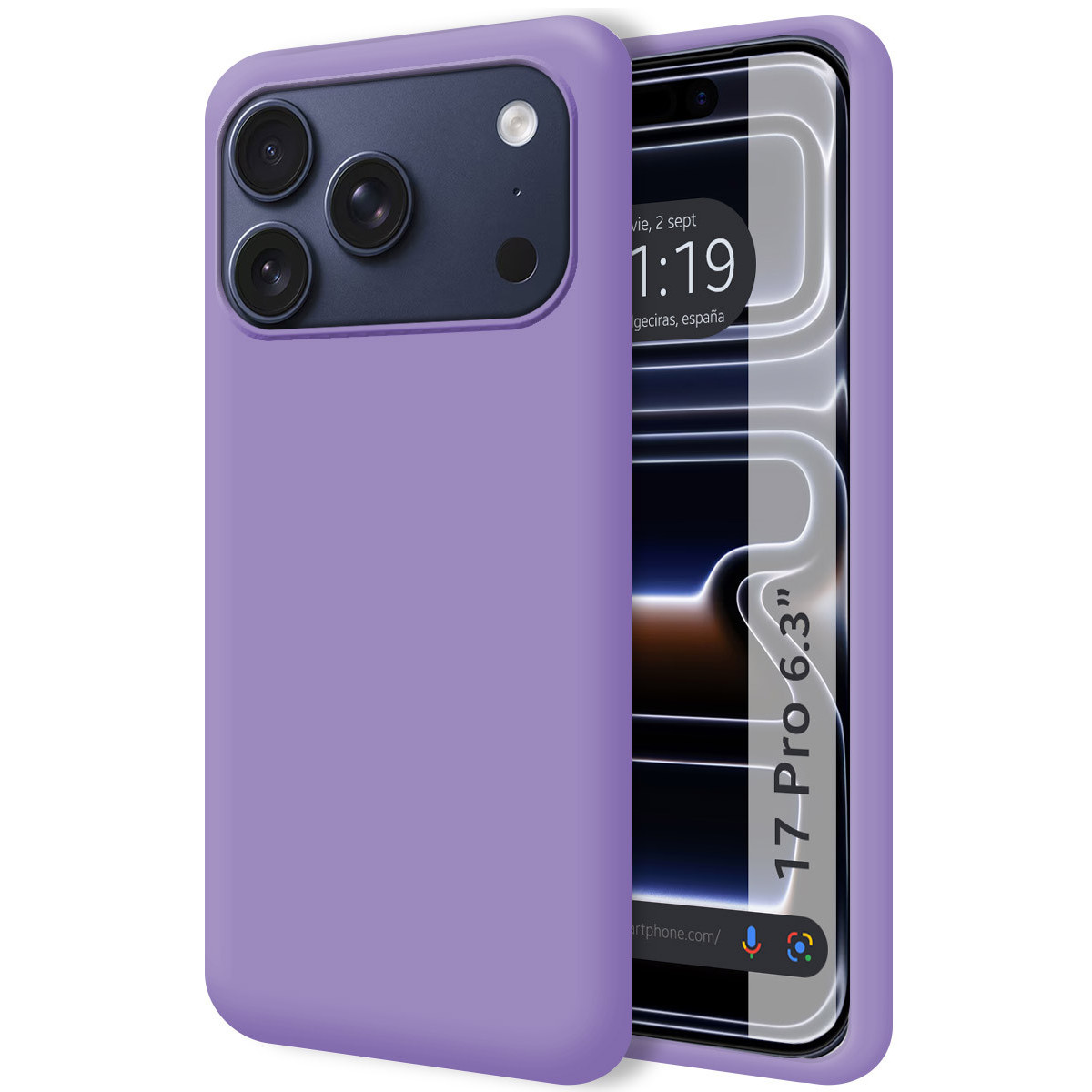 Funda Silicona Líquida Ultra Suave para Iphone 17 Pro (6.3) color Morada