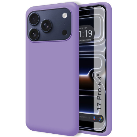 Funda Silicona Líquida Ultra Suave para Iphone 17 Pro (6.3) color Morada