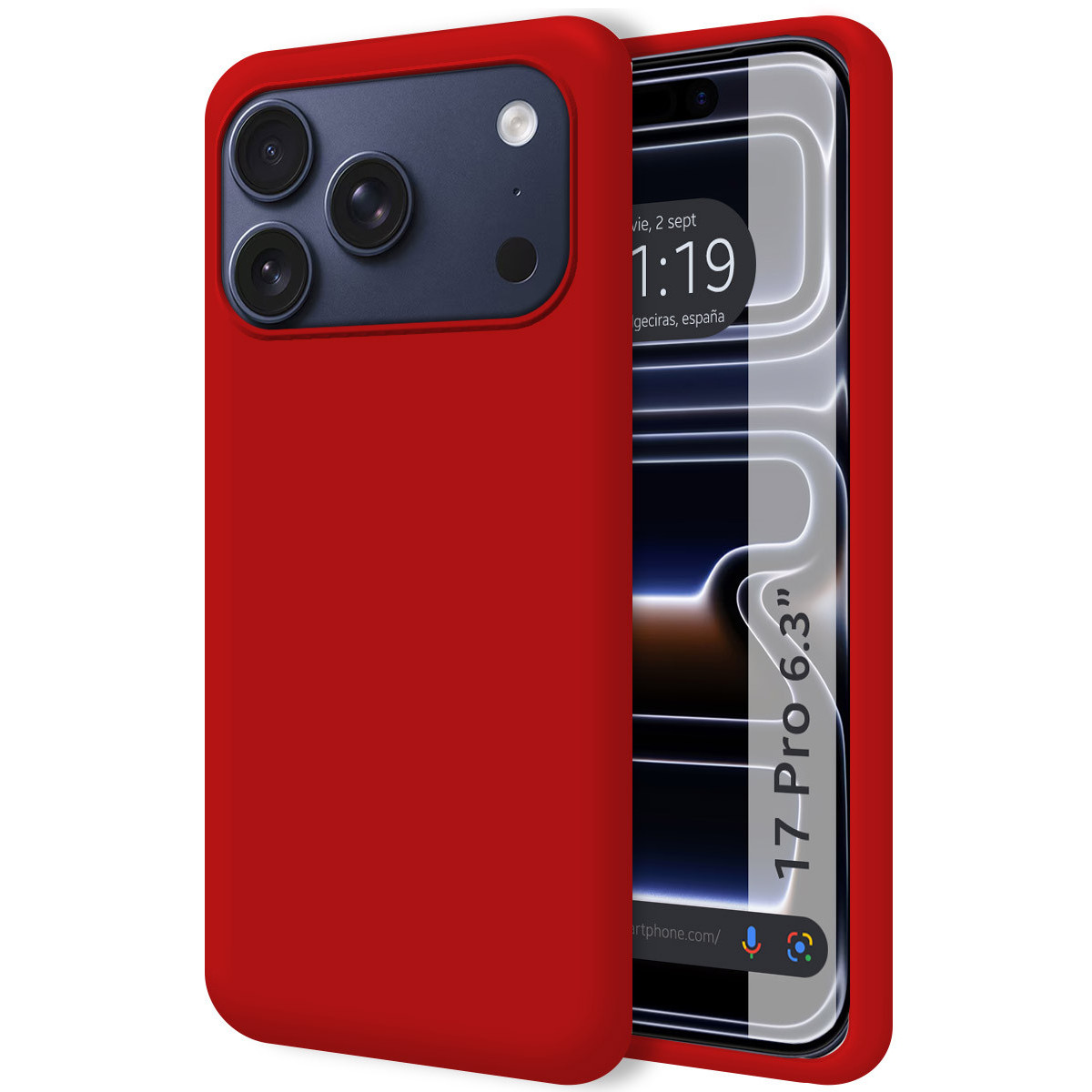 Funda Silicona Líquida Ultra Suave para Iphone 17 Pro (6.3) color Roja