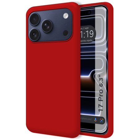 Funda Silicona Líquida Ultra Suave para Iphone 17 Pro (6.3) color Roja