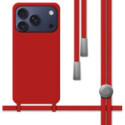 Funda Silicona Líquida con Cordón para Iphone 17 Pro (6.3) color Roja