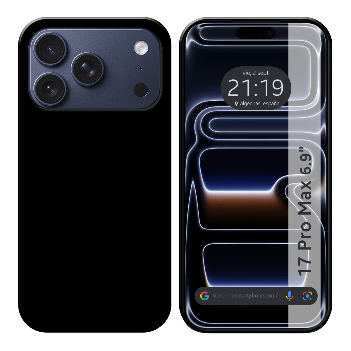 Funda Silicona Gel TPU Negra para Iphone 17 Pro Max (6.9)