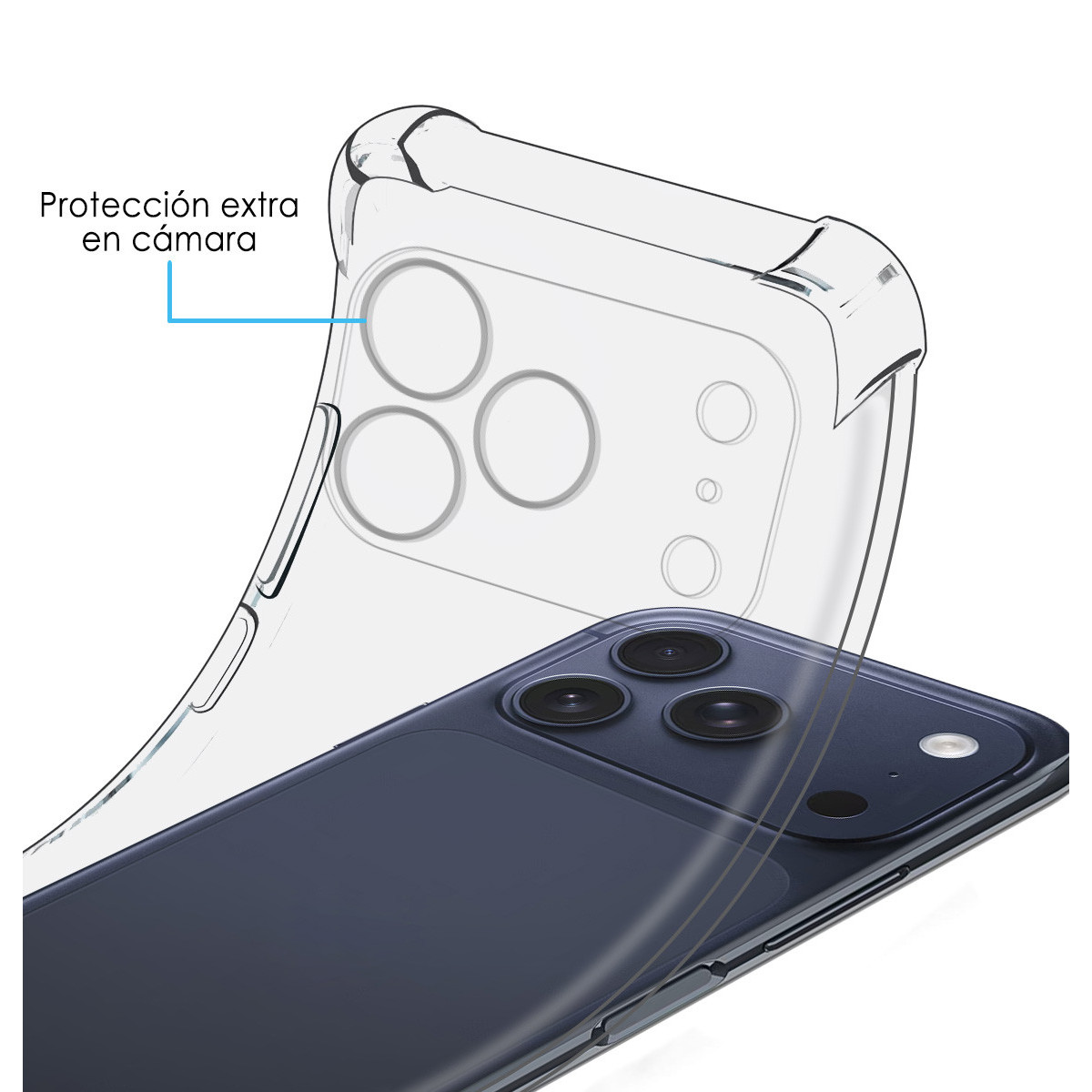 Funda Silicona Antigolpes Transparente para Iphone 17 Pro Max (6.9)