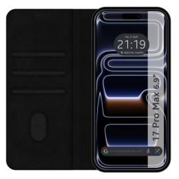 Funda Libro de Polipiel con tarjetero para Iphone 17 Pro Max (6.9) color Negra 2