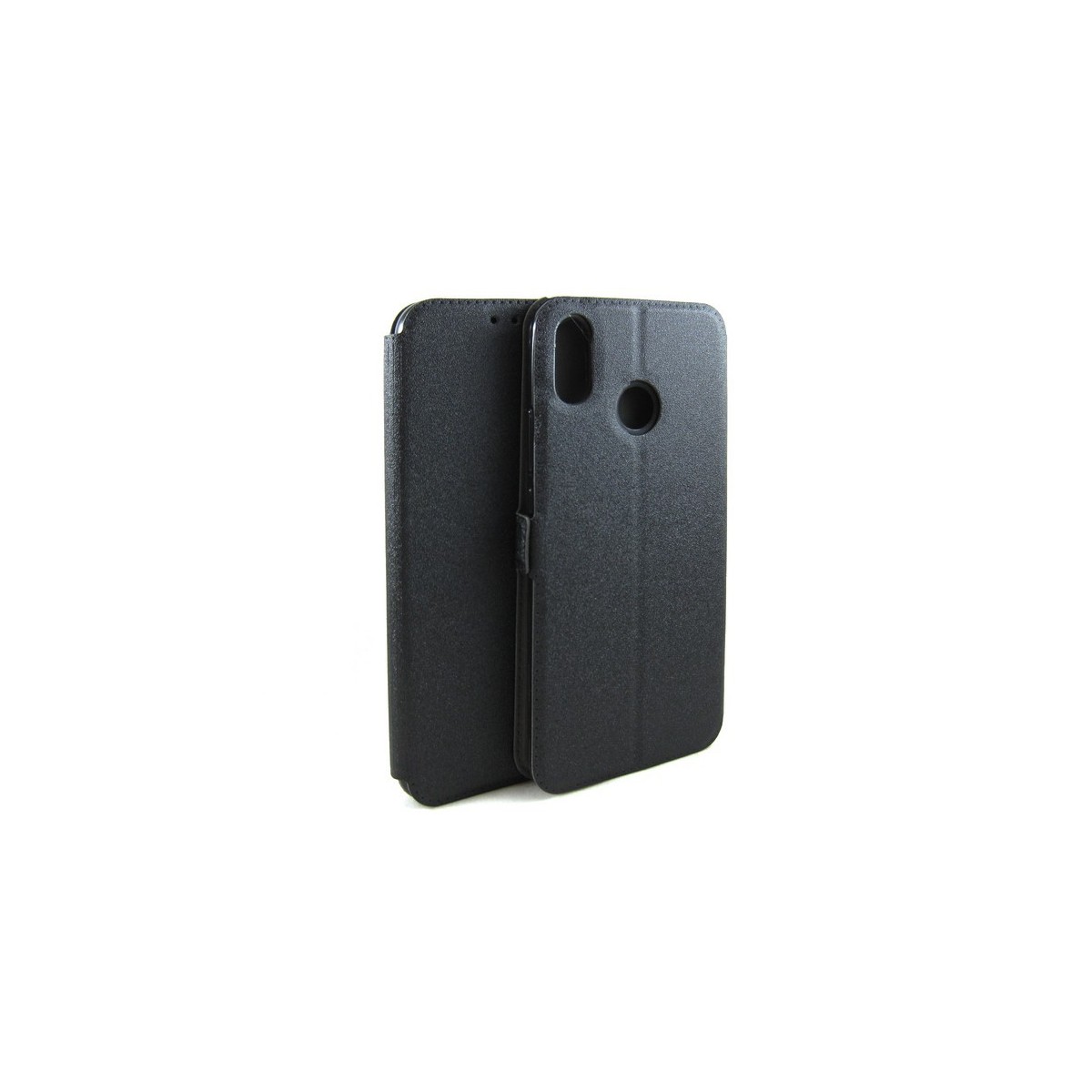 Funda Soporte Piel Negra para Huawei P Smart Plus Flip Libro
