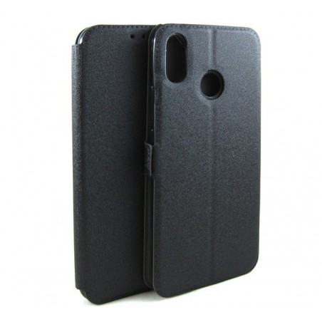 Funda Soporte Piel Negra para Huawei P Smart Plus Flip Libro