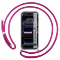 Funda Colgante Transparente para Iphone 17 Pro Max (6.9) con Cordon Rosa Fucsia