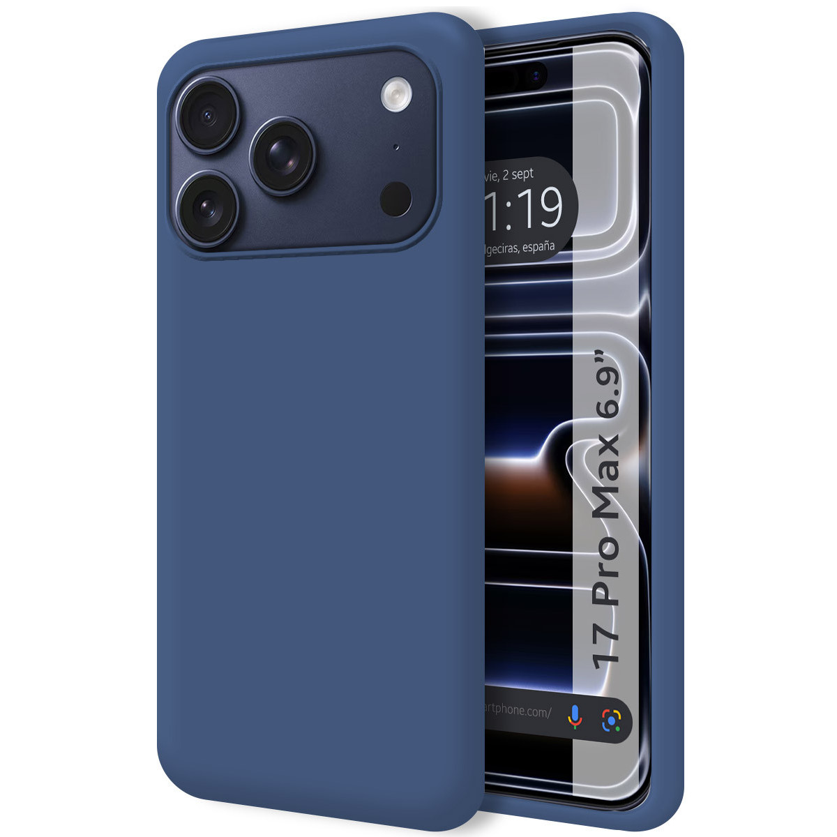 Funda Silicona Líquida Ultra Suave para Iphone 17 Pro Max (6.9) color Azul