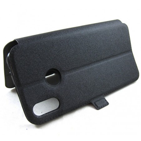 Funda Soporte Piel Negra para Huawei P Smart Plus Flip Libro