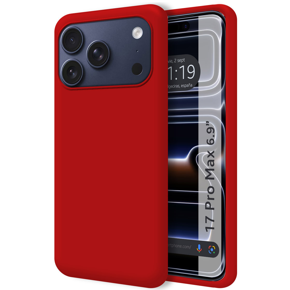 Funda Silicona Líquida Ultra Suave para Iphone 17 Pro Max (6.9) color Roja