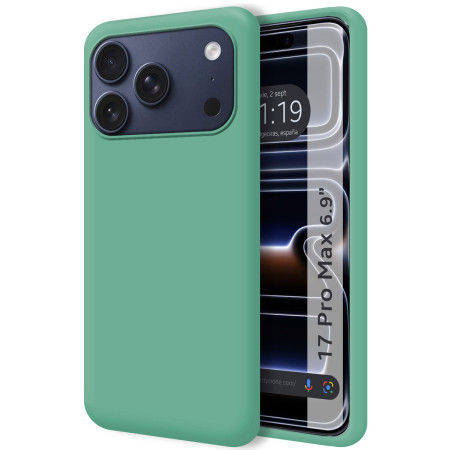 Funda Silicona Líquida Ultra Suave para Iphone 17 Pro Max (6.9) color Verde