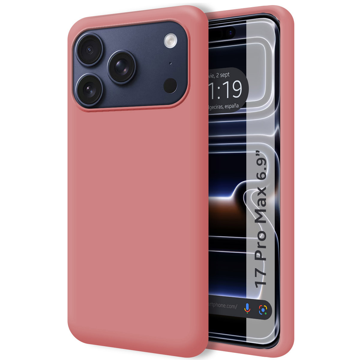 Funda Silicona Líquida Ultra Suave para Iphone 17 Pro Max (6.9) color Rosa