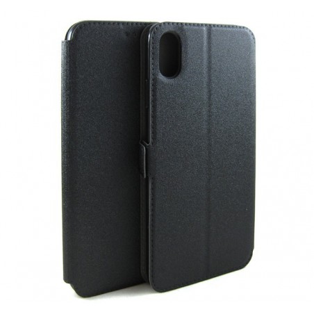 Funda Soporte Piel Negra para Iphone XS Max Flip Libro