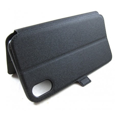 Funda Soporte Piel Negra para Iphone XS Max Flip Libro