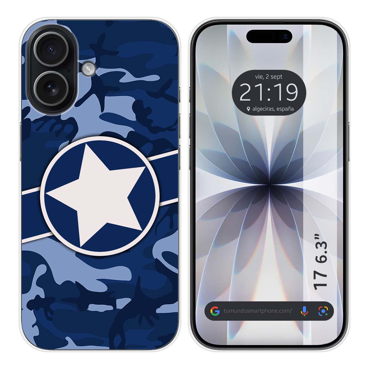 Funda Silicona para Iphone 17 (6.3) diseño Camuflaje 03 Dibujos