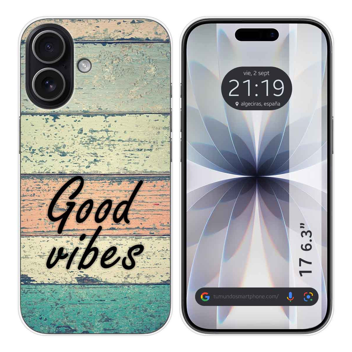 Funda Silicona para Iphone 17 (6.3) diseño Madera 01 Dibujos