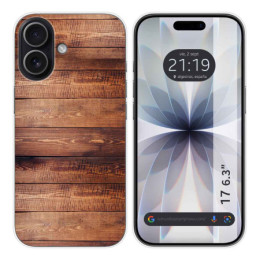 Funda Silicona para Iphone 17 (6.3) diseño Madera 02 Dibujos