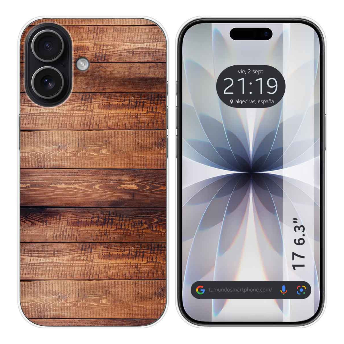 Funda Silicona para Iphone 17 (6.3) diseño Madera 02 Dibujos