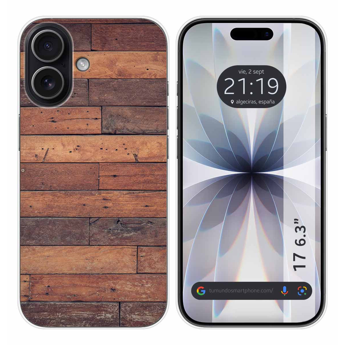 Funda Silicona para Iphone 17 (6.3) diseño Madera 03 Dibujos